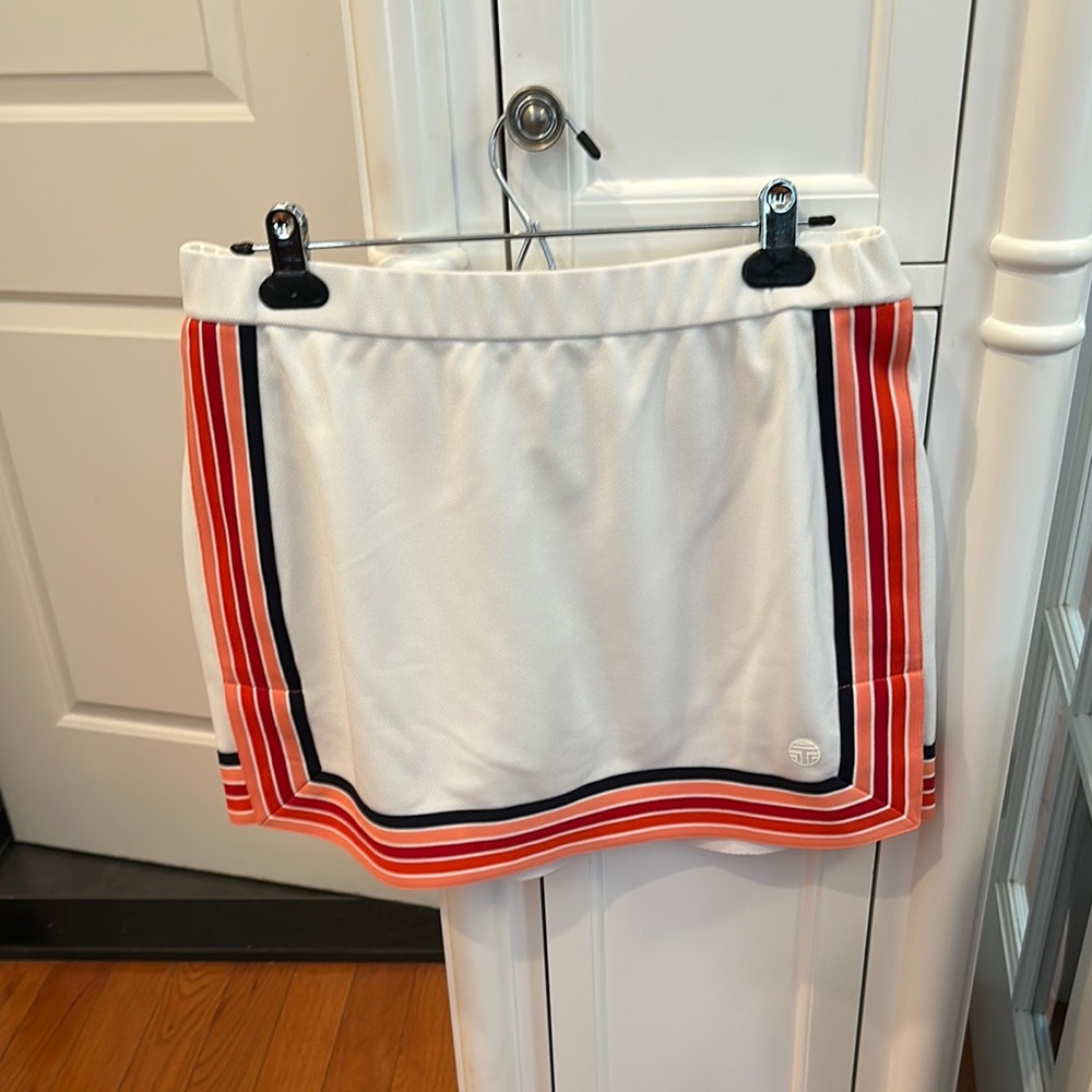 Tory Sport White and Red Mini Skirt